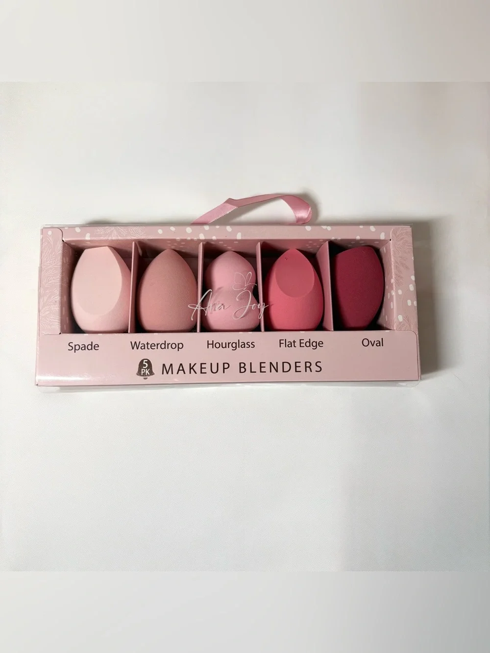 New Set of 5 Makeup Blender Sponges Hypoallergenic Latex Free Shades of Pink